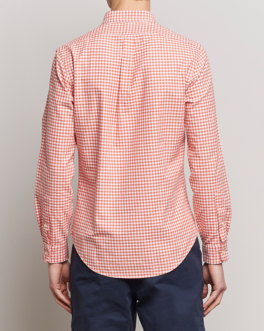 Men | Shirts | Polo Ralph Lauren | Slim Fit Oxford Checked Shirt Orange/White