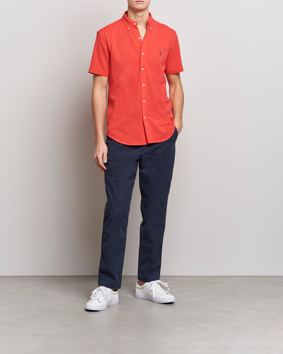 Men | Shirts | Polo Ralph Lauren | Featherweight Mesh Short Sleeve Shirt Red Reef