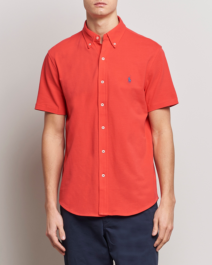 Men | Short Sleeve Shirts | Polo Ralph Lauren | Featherweight Mesh Short Sleeve Shirt Red Reef