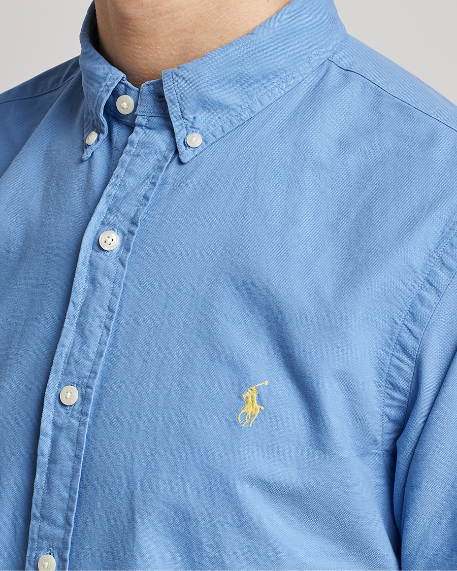 Men | Shirts | Polo Ralph Lauren | Slim Fit Garment Dyed Oxford Shirt Blue