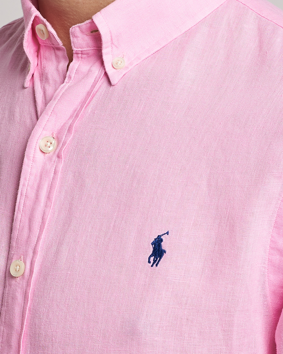 Men | Shirts | Polo Ralph Lauren | Slim Fit Linen Button Down Shirt Carmel Pink
