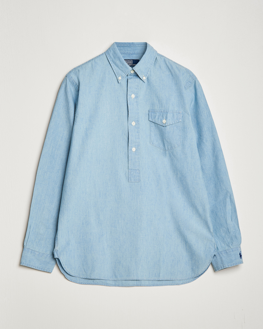 Men | Shirts | Polo Ralph Lauren | Chambray Popover Shirt Light Indigo