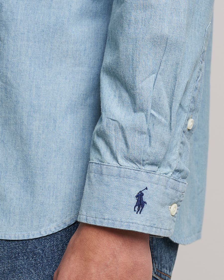 Men | Shirts | Polo Ralph Lauren | Chambray Popover Shirt Light Indigo