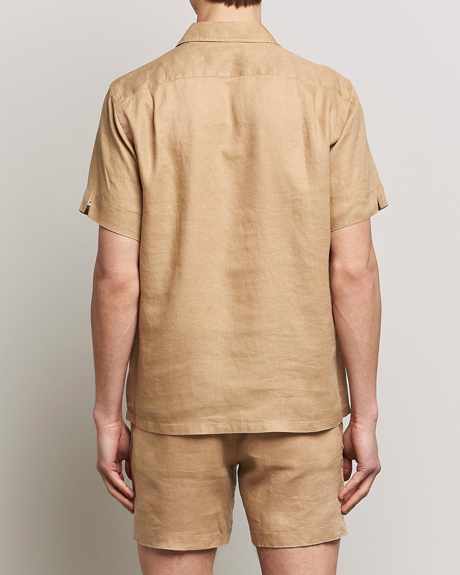 Men | Shirts | Polo Ralph Lauren | Linen Camp Collar Short Sleeve Shirt Vintage Khaki