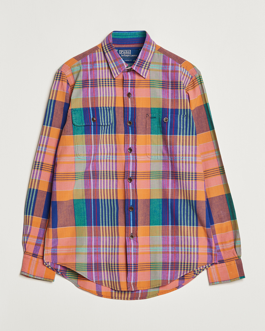 Men | Shirts | Polo Ralph Lauren | Madras Checked Shirt Orange/Purple