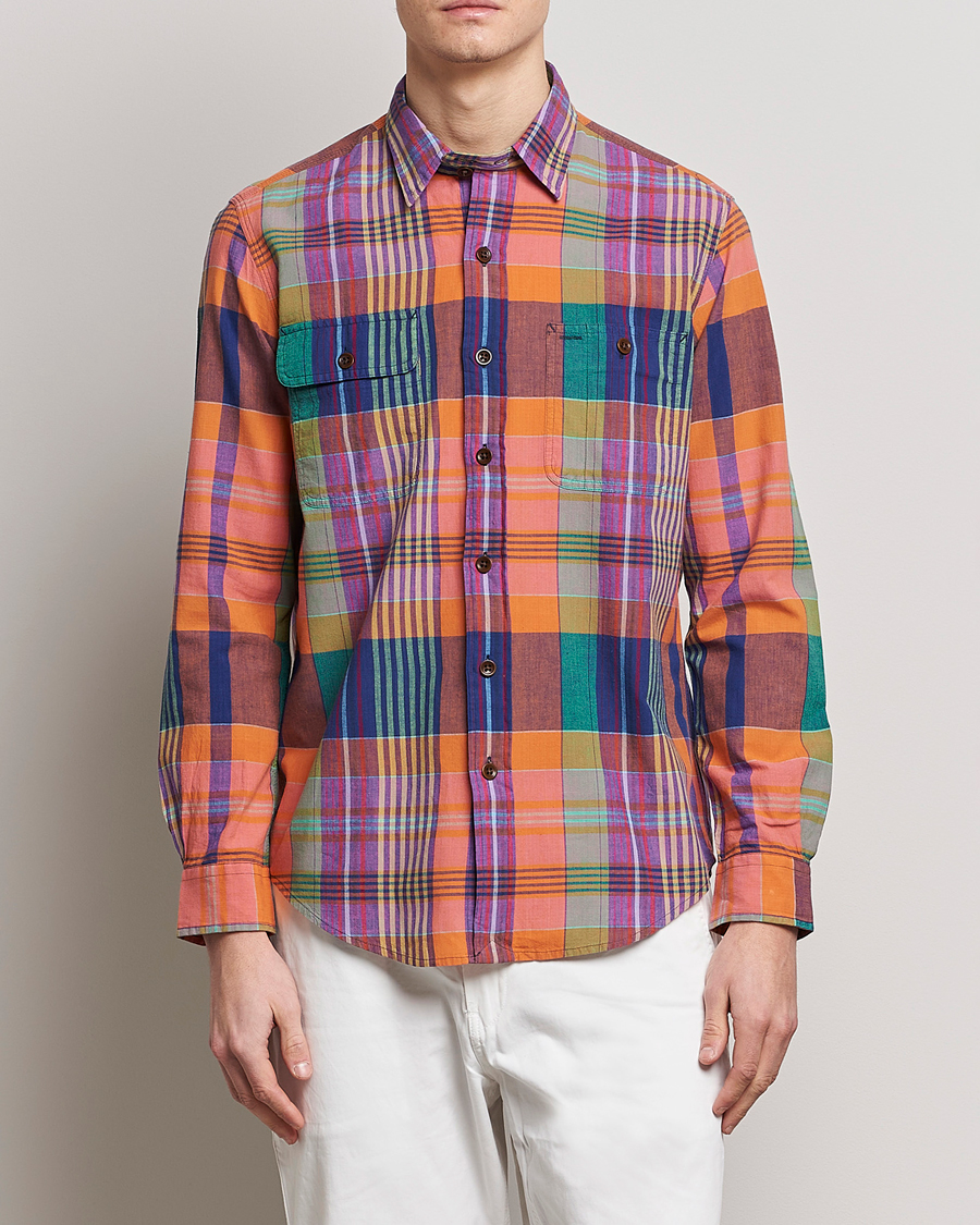 Polo Ralph Lauren Madras Checked Shirt Orange/Purple at CareOfCarl.com