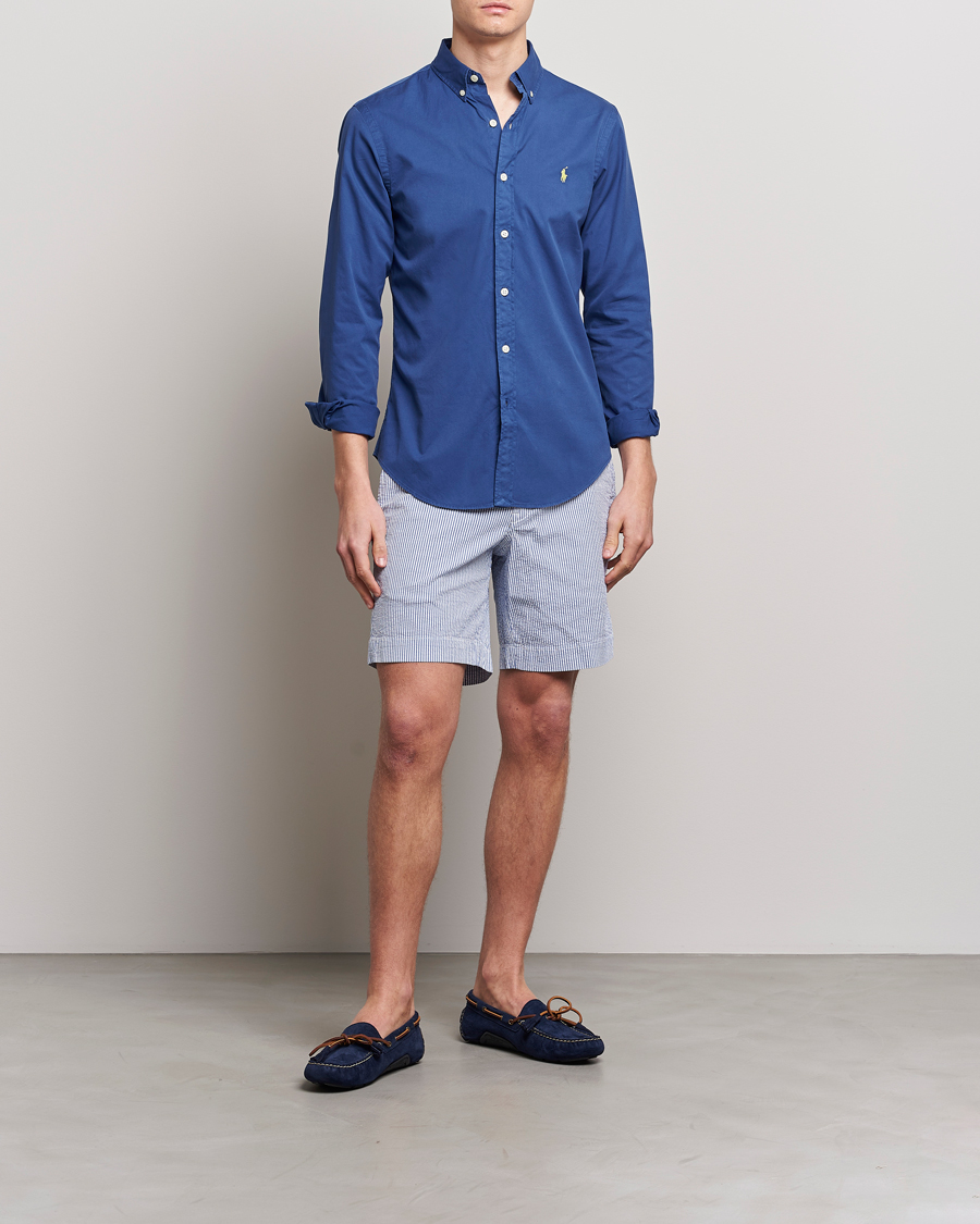 Men | Shirts | Polo Ralph Lauren | Slim Fit Brushed Twill Shirt Royal Navy