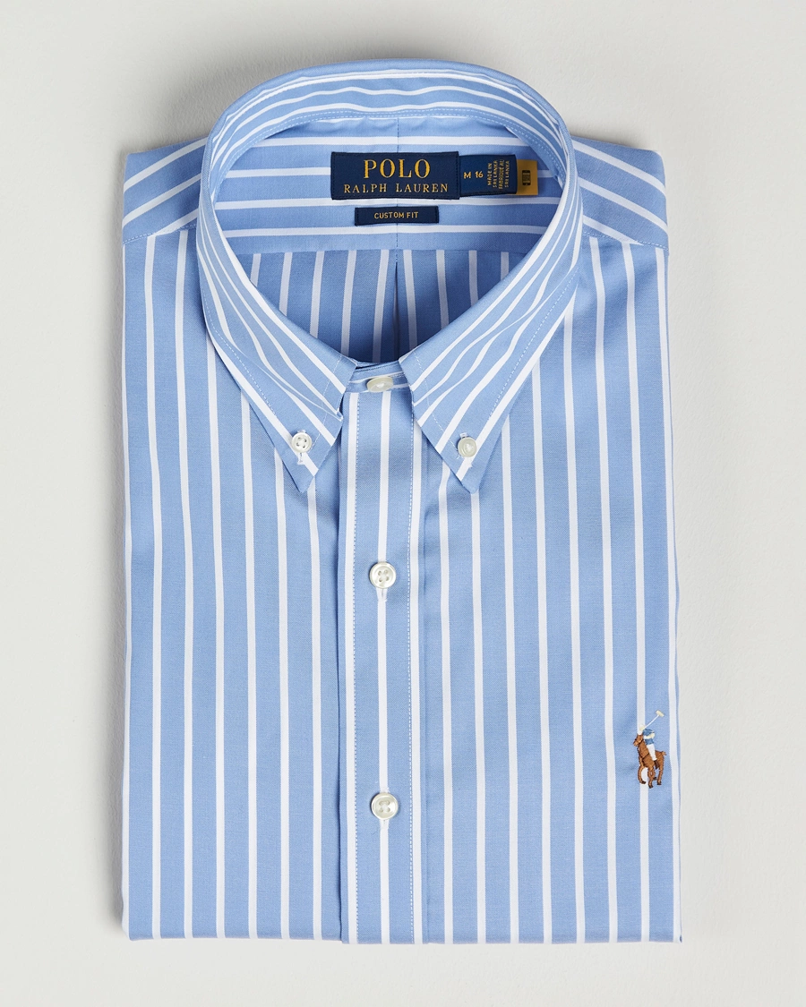 Men | Shirts | Polo Ralph Lauren | Custom Fit Striped Dress Shirt Blue/White