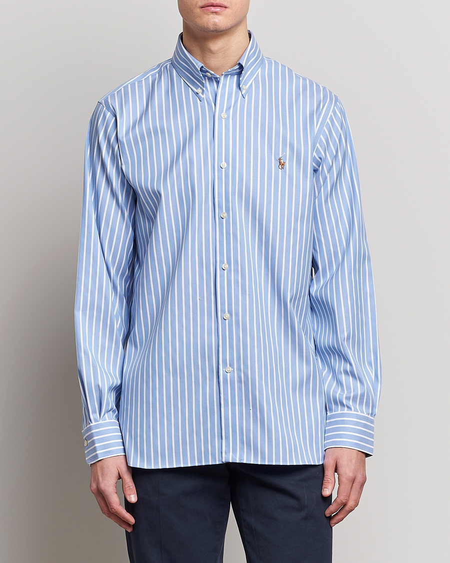 Men | Formal | Polo Ralph Lauren | Custom Fit Striped Dress Shirt Blue/White