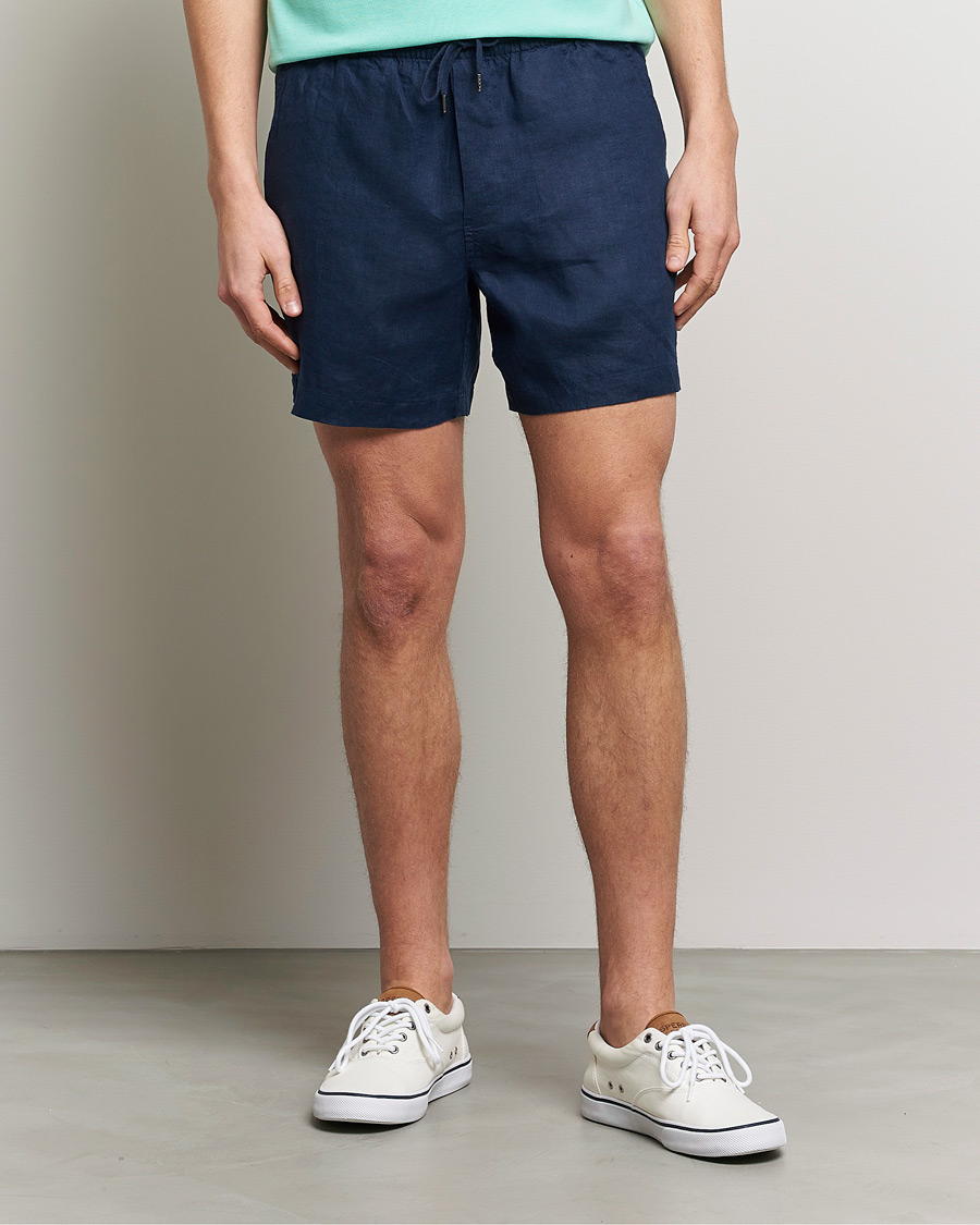 Men | Linen Shorts | Polo Ralph Lauren | Prepster Linen Drawstring Shorts Newport Navy