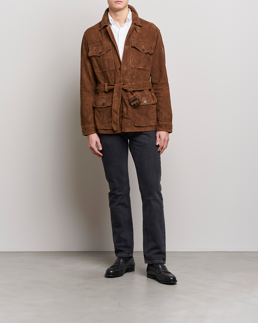 Men | Coats & Jackets | Polo Ralph Lauren | Safari Suede Field Jacket Smith Brown
