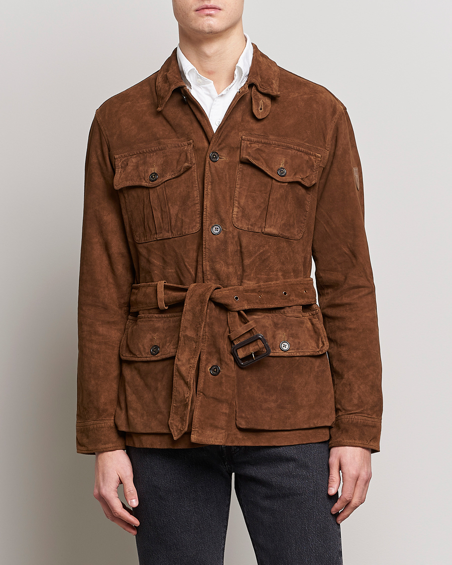 Men | Autumn Jackets | Polo Ralph Lauren | Safari Suede Field Jacket Smith Brown