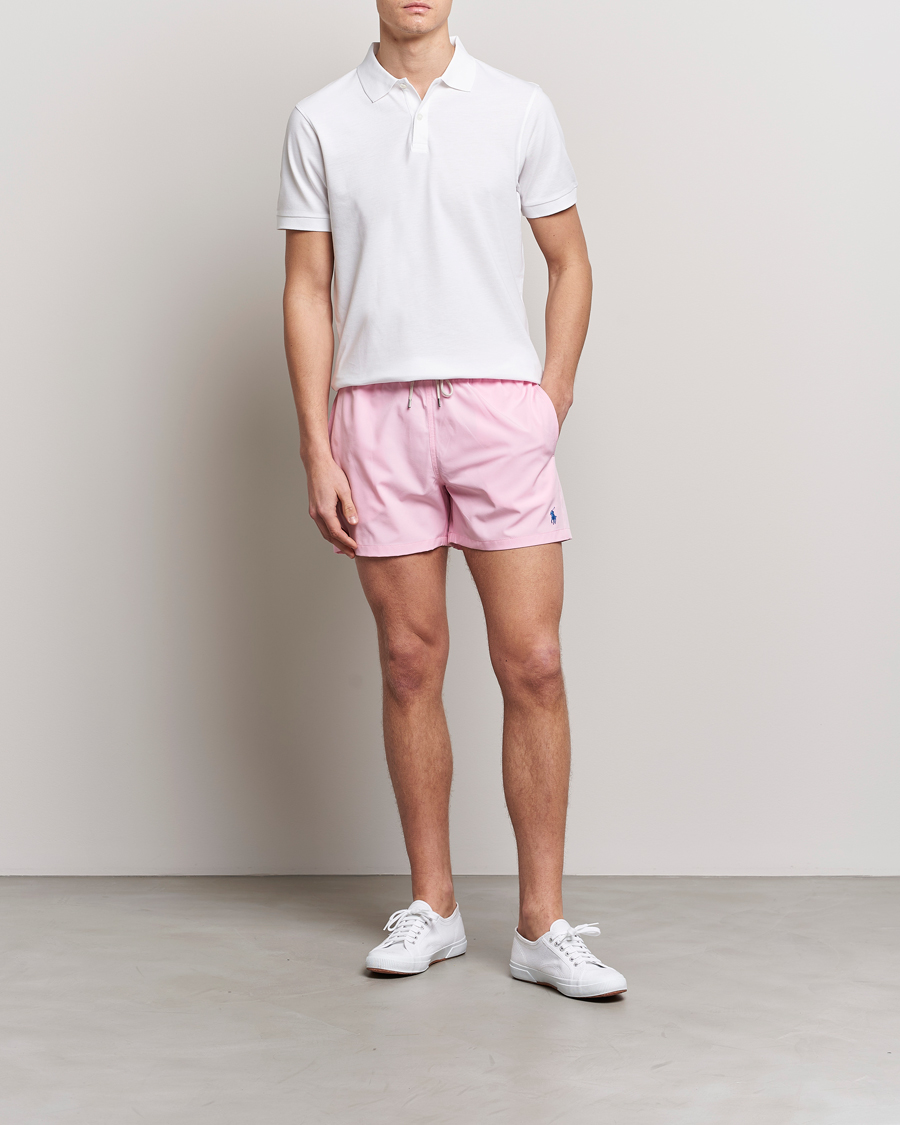 Men | Swimwear | Polo Ralph Lauren | Recycled Slim Traveler Swimshorts Carmel Pink