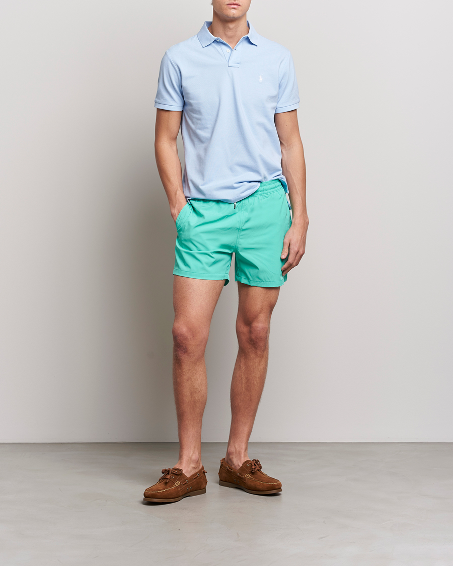 Men | Swimwear | Polo Ralph Lauren | Recycled Slim Traveler Swimshorts Sunset Green