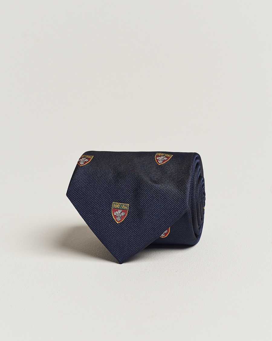 Men | Polo Ralph Lauren Heritage Crest Striped Tie Navy | Polo Ralph Lauren | Heritage Crest Striped Tie Navy