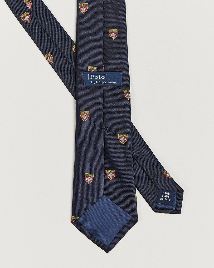 Men | Polo Ralph Lauren Heritage Crest Striped Tie Navy | Polo Ralph Lauren | Heritage Crest Striped Tie Navy