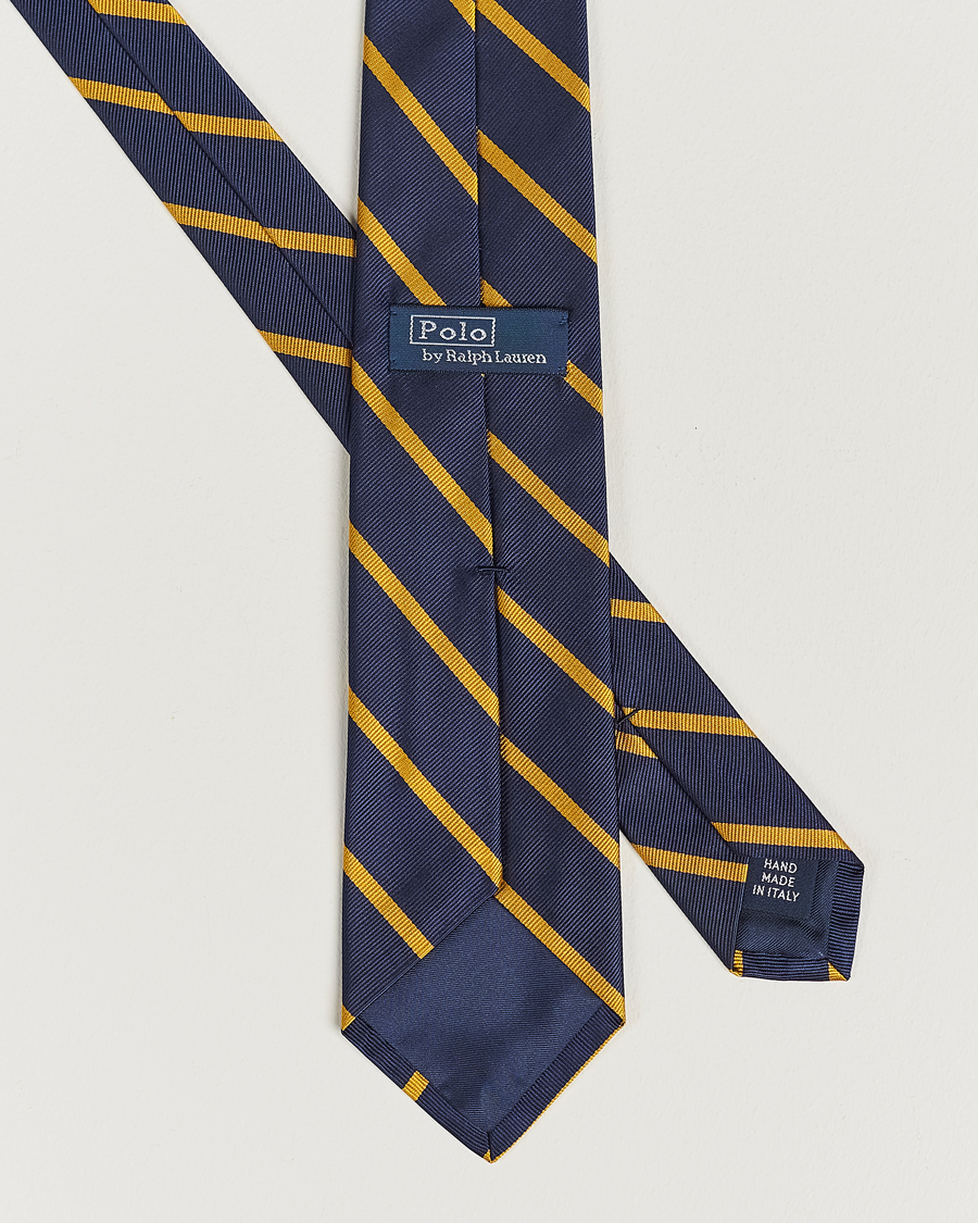Men | Dark Suit | Polo Ralph Lauren | Striped Tie Navy/Gold