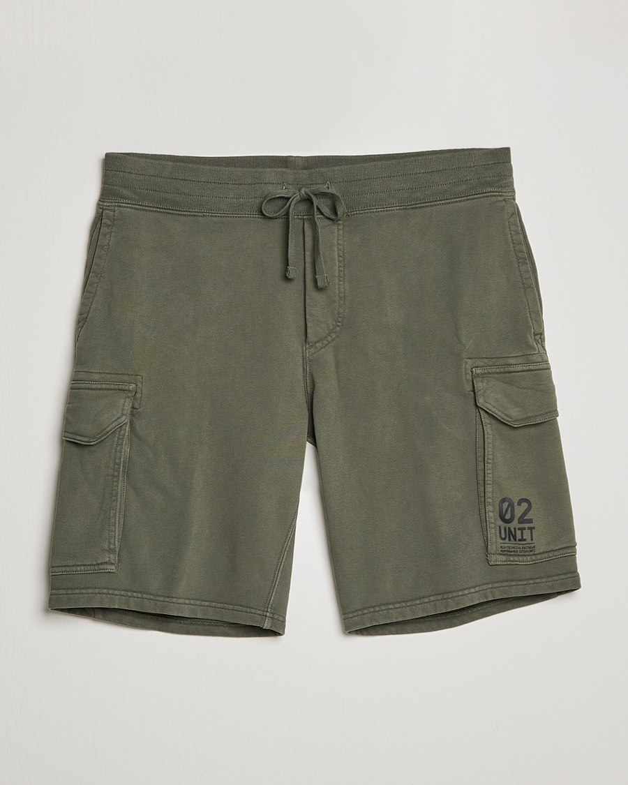 Men | Shorts | RLX Ralph Lauren | Terry Back Fleece Cargo Shorts Fossil Green