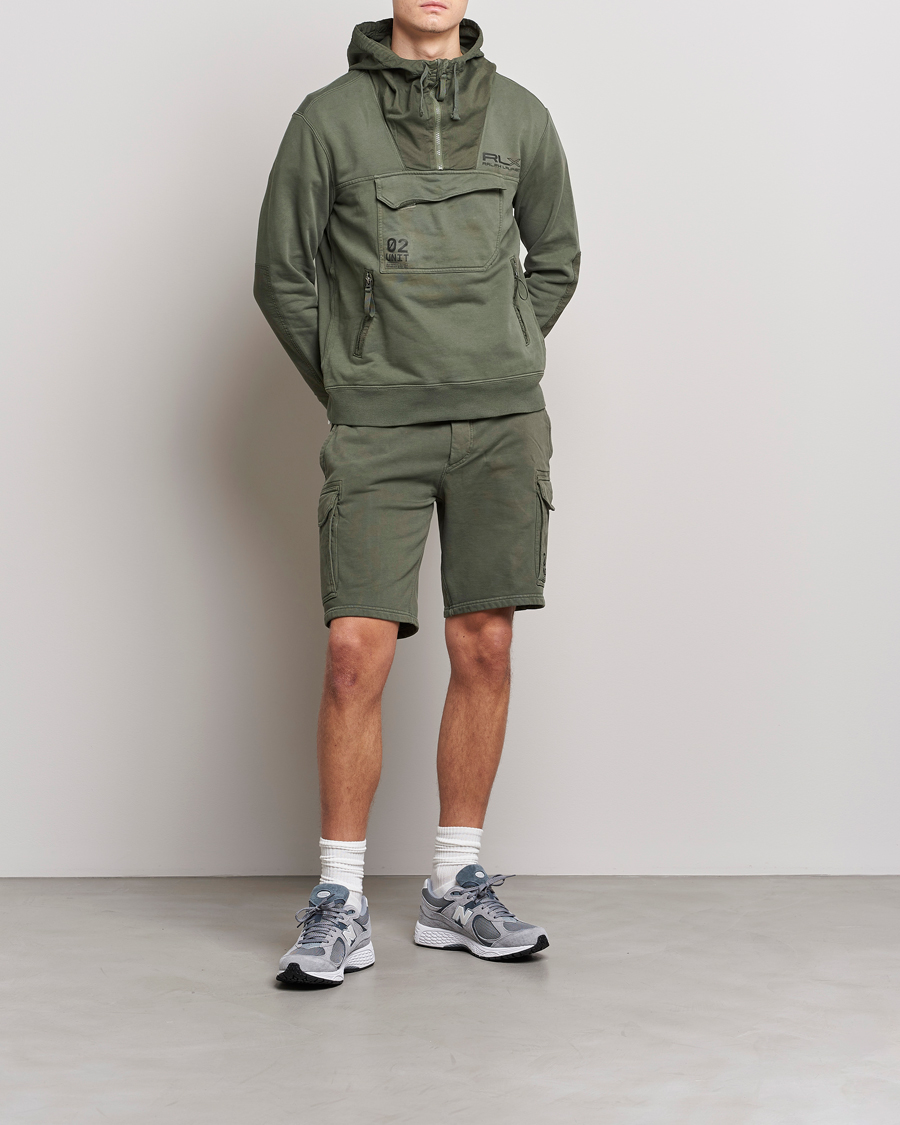 Men | Shorts | RLX Ralph Lauren | Terry Back Fleece Cargo Shorts Fossil Green