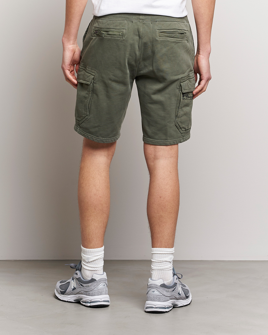 Men | Shorts | RLX Ralph Lauren | Terry Back Fleece Cargo Shorts Fossil Green