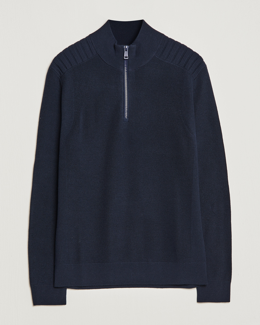 Men | Sweaters & Knitwear | RLX Ralph Lauren | Merino Half-Zip Sweater College Navy