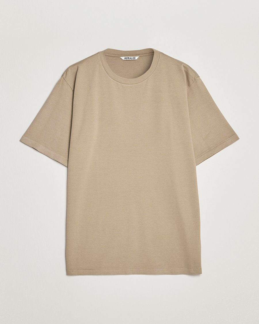 Men | T-Shirts | Auralee | Luster Plaiting T-Shirt Khaki Grey