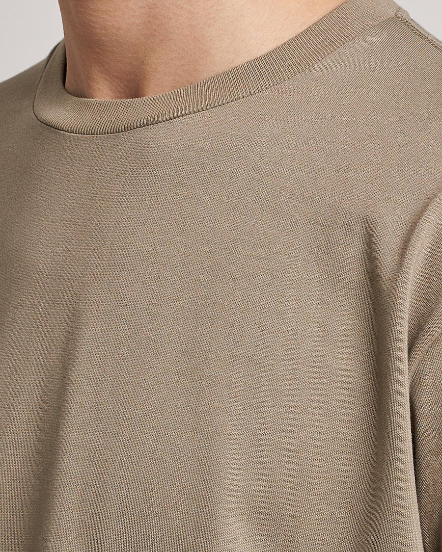 Men | T-Shirts | Auralee | Luster Plaiting T-Shirt Khaki Grey