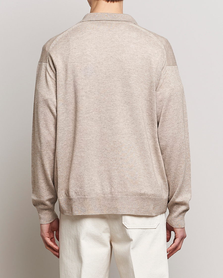 Men | Sweaters & Knitwear | Auralee | Cashmere/Silk Skipper Polo Beige