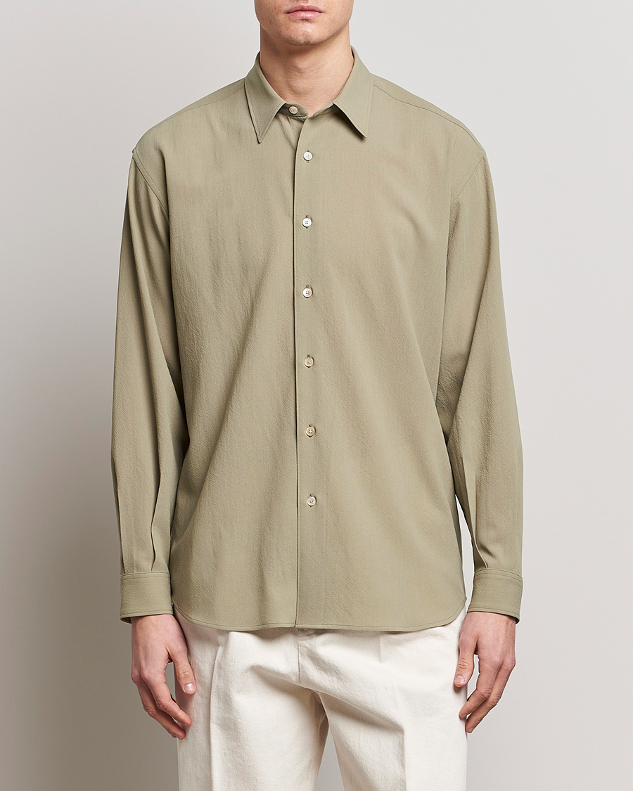 Men | Casual Shirts | Auralee | Viyella Wool Shirt Light Khaki
