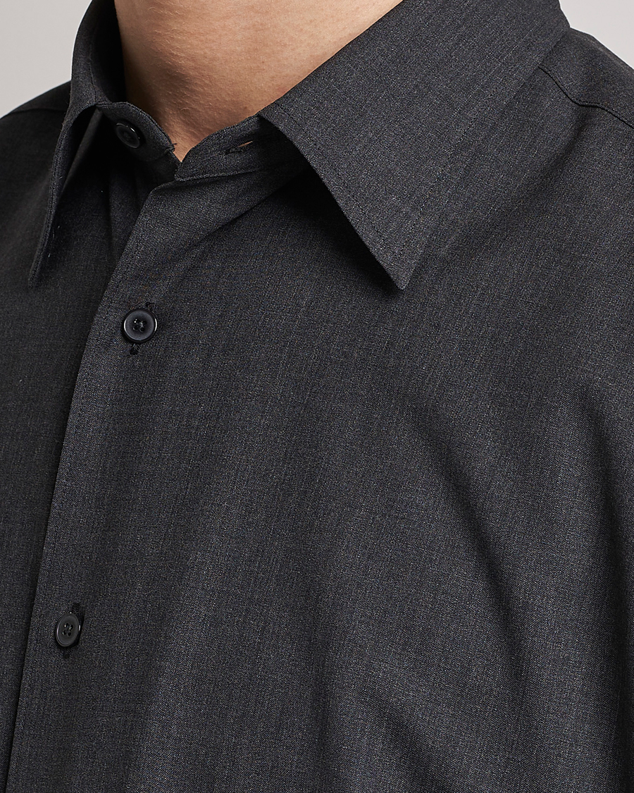 Men | Shirts | Auralee | Tropical Wool Shirt Charcoal