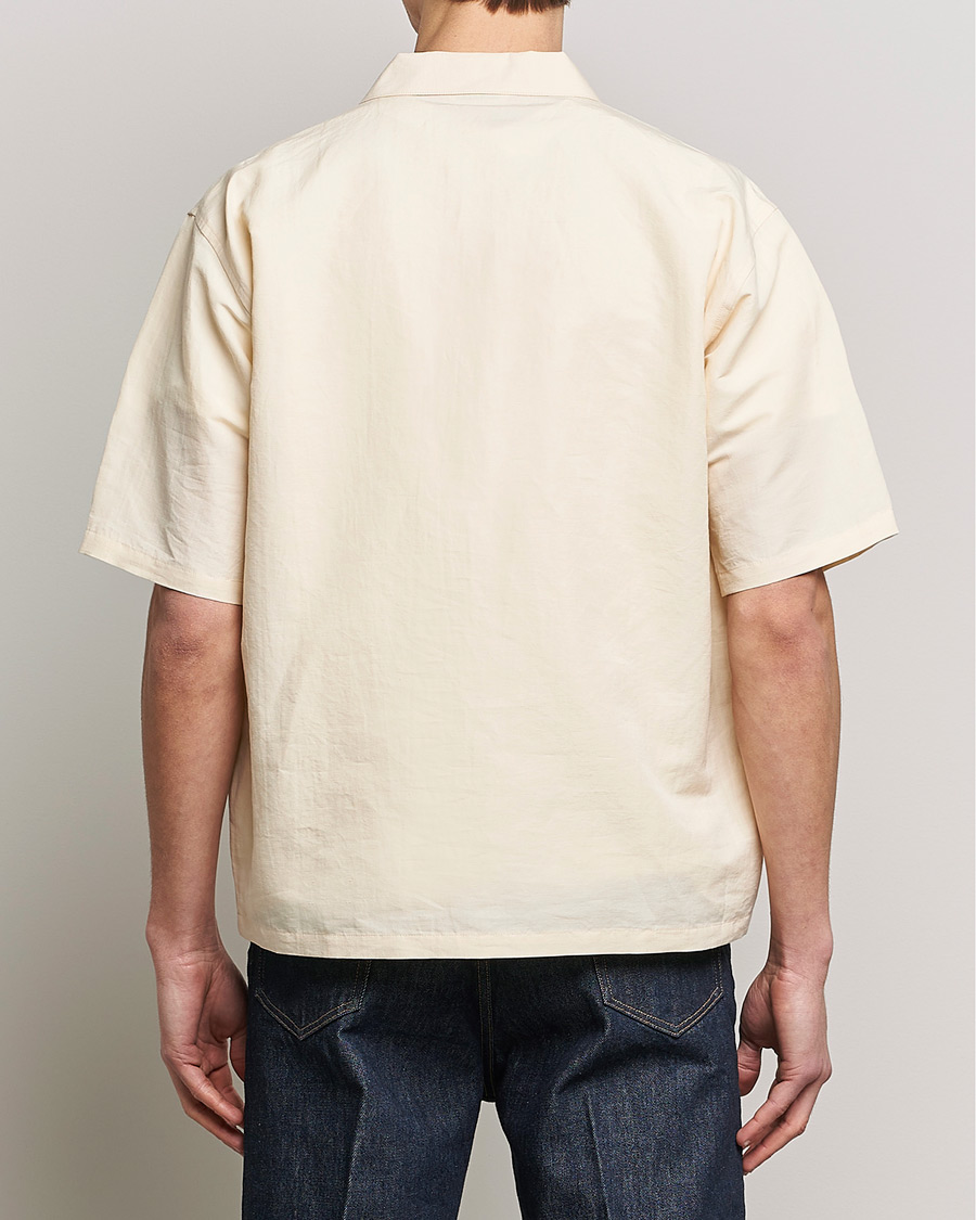 Men | Shirts | Auralee | Finx Linen Half Sleeved Shirt Ecru