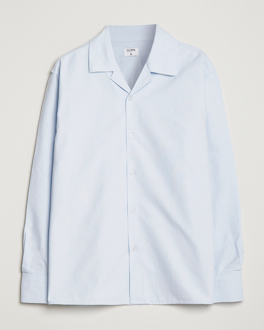 Men | Shirts | Filippa K | Oxford Overshirt Ice Blue