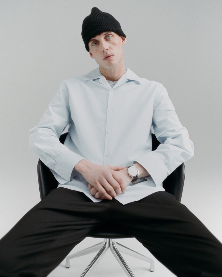 Men | Shirts | Filippa K | Oxford Overshirt Ice Blue