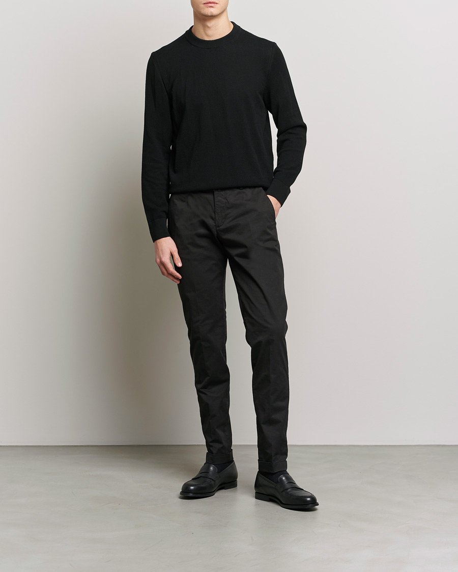 Men | Trousers | Briglia 1949 | Slim Fit Cotton Chinos Black