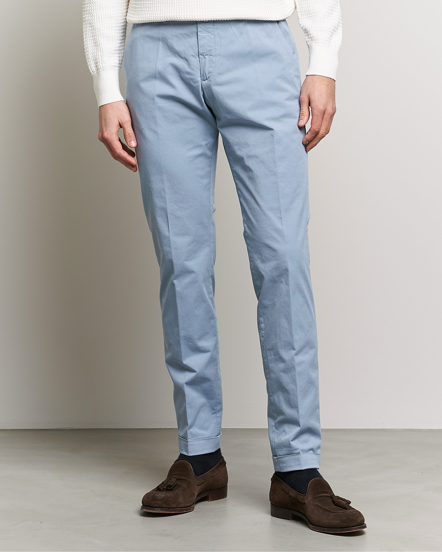 Men | Trousers | Briglia 1949 | Slim Fit Cotton Chinos Light Blue