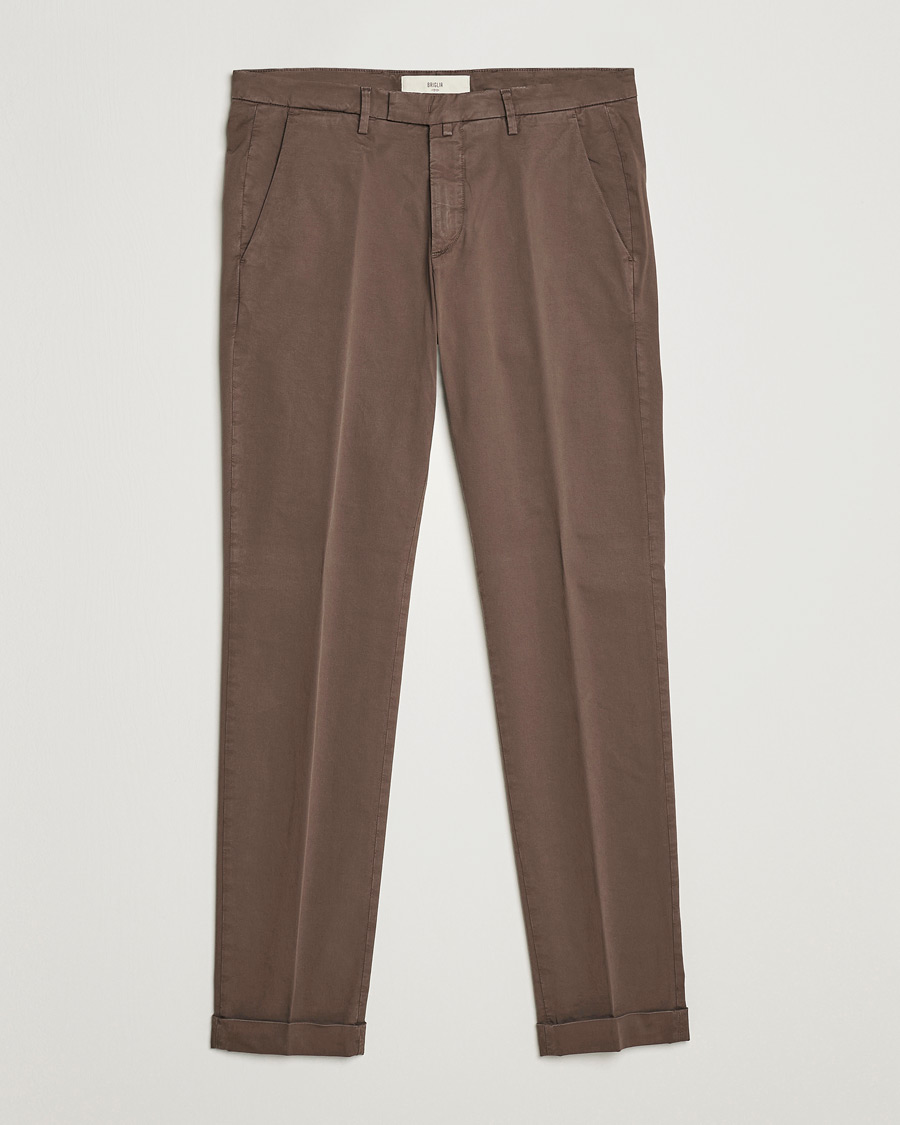 Men | Trousers | Briglia 1949 | Slim Fit Cotton Chinos Brown