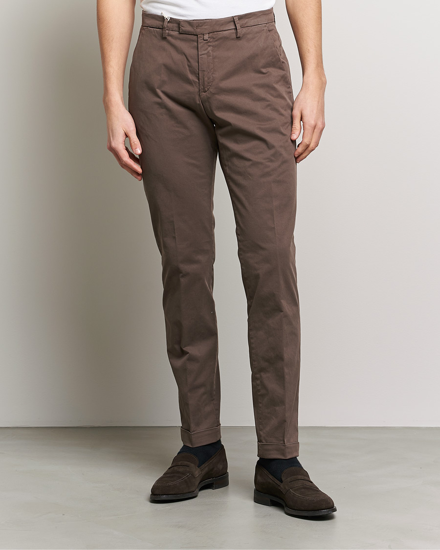 Men | Trousers | Briglia 1949 | Slim Fit Cotton Chinos Brown