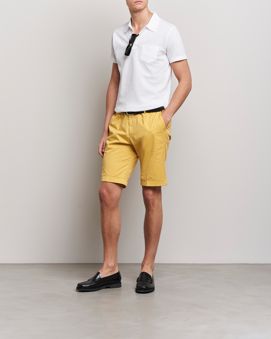 Men | Shorts | Briglia 1949 | Pleated Cotton Shorts Yellow