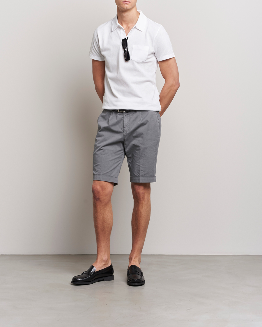 Men | Shorts | Briglia 1949 | Pleated Cotton Shorts Grey