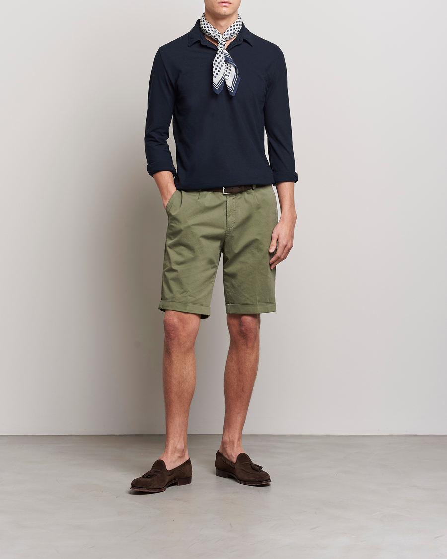 Men | Shorts | Briglia 1949 | Pleated Cotton Shorts Olive