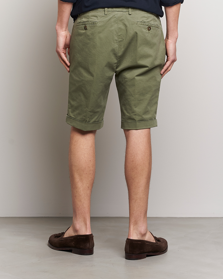 Men | Shorts | Briglia 1949 | Pleated Cotton Shorts Olive