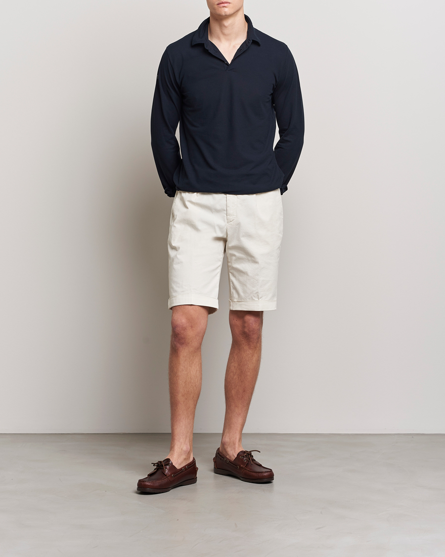 Men | Shorts | Briglia 1949 | Pleated Cotton Shorts Cream