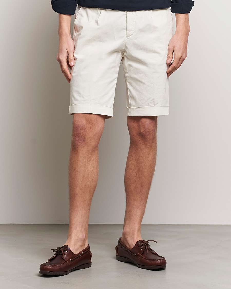 Men | Clothing | Briglia 1949 | Pleated Cotton Shorts Cream