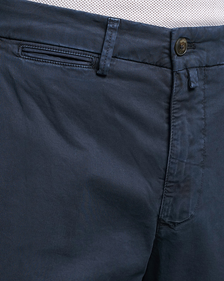 Men | Trousers | Briglia 1949 | Tapered Fit Cotton Twill Stretch Chinos Navy