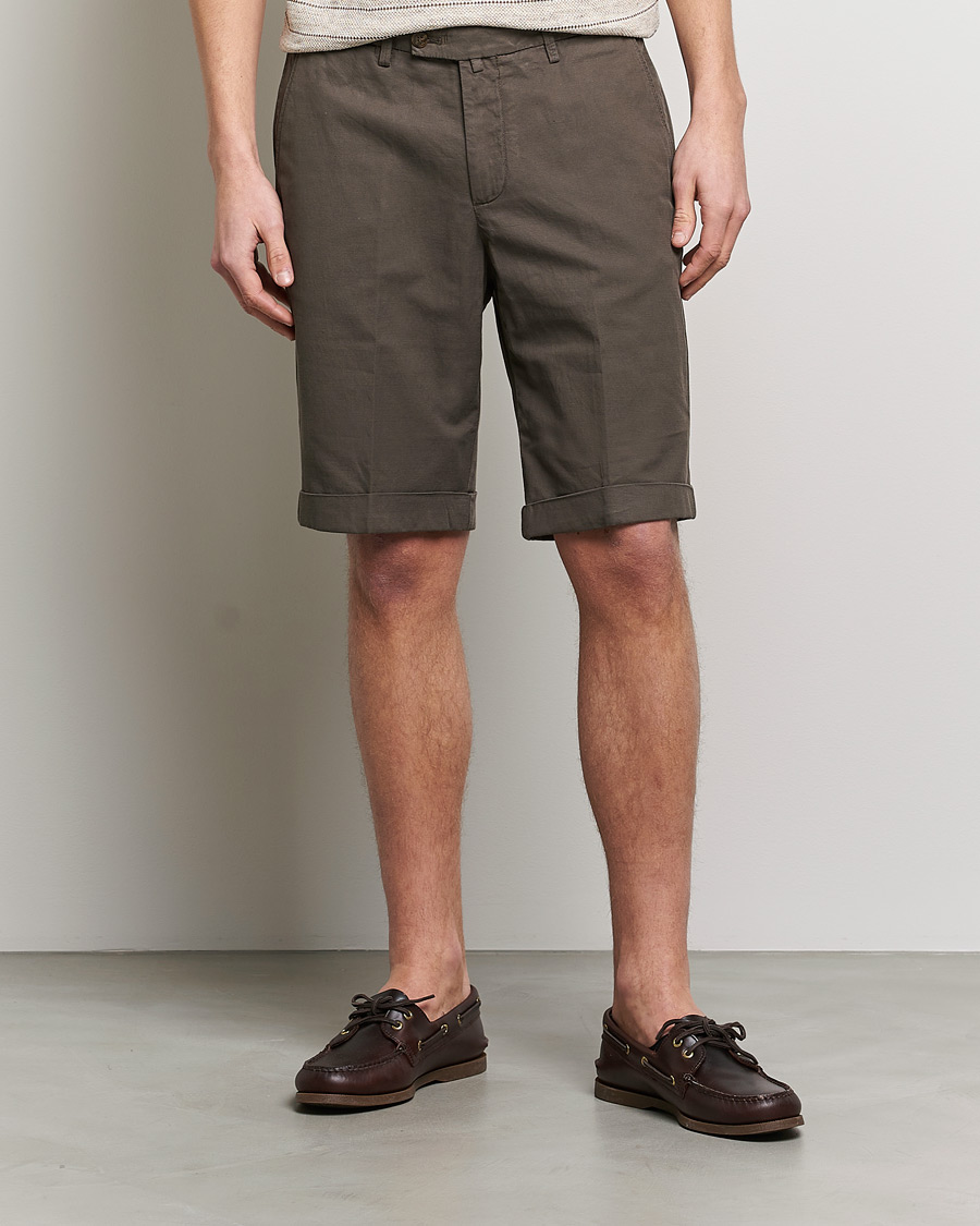 Men | Shorts | Briglia 1949 | Linen/Cotton Shorts Brown