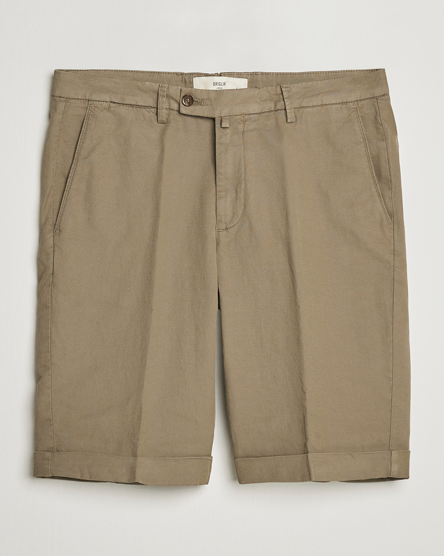 Men | Shorts | Briglia 1949 | Linen/Cotton Shorts Olive