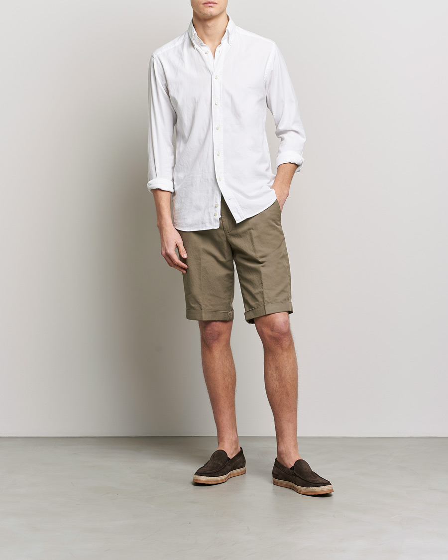 Men | Shorts | Briglia 1949 | Linen/Cotton Shorts Olive