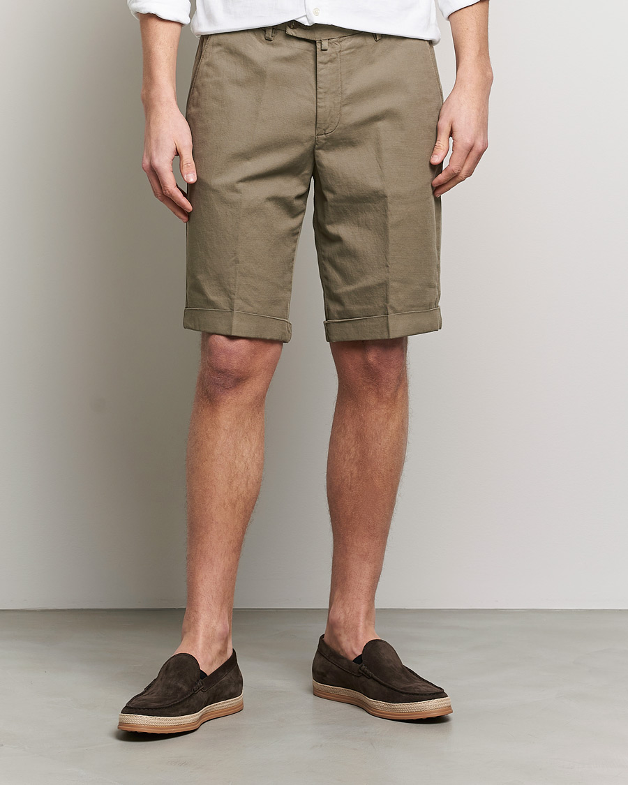 Men | Linen Shorts | Briglia 1949 | Linen/Cotton Shorts Olive