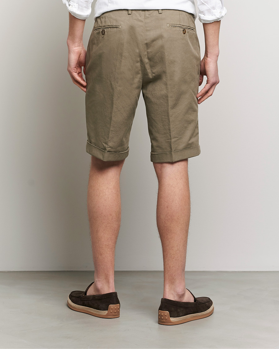 Men | Shorts | Briglia 1949 | Linen/Cotton Shorts Olive