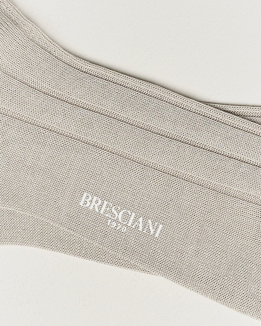Men | Bresciani | Bresciani | Wide Ribbed Cotton Socks Off White